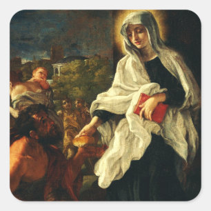 Saint Frances of Rome Square Sticker