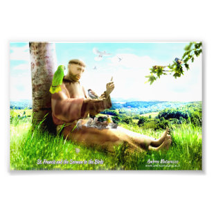 Saint Francis and the sermon-preaches to the birds Photo Print