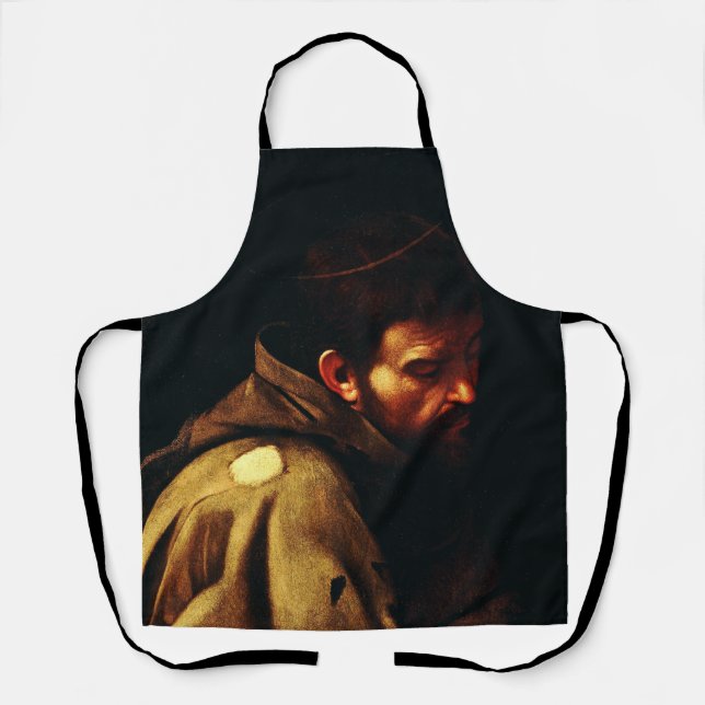 Saint Francis by Caravaggio Baroque Masterpiece Apron (Front)