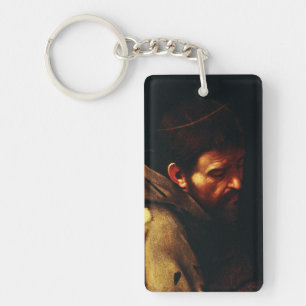 Saint Francis by Caravaggio Baroque Masterpiece Keychain