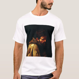Saint Francis by Caravaggio Baroque Masterpiece T-Shirt