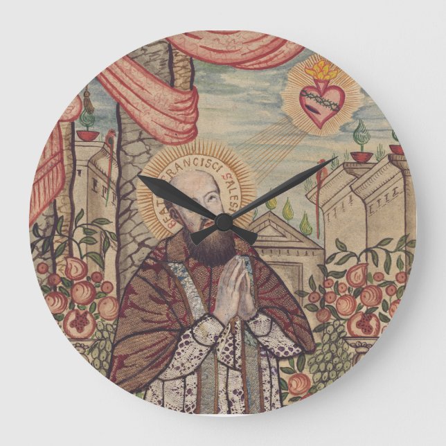 Saint Francis de Sales Bishop of Geneva Large Clock (Front)