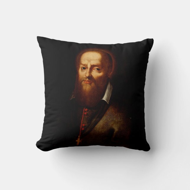 Saint Francis de Sales Throw Pillow (Front)