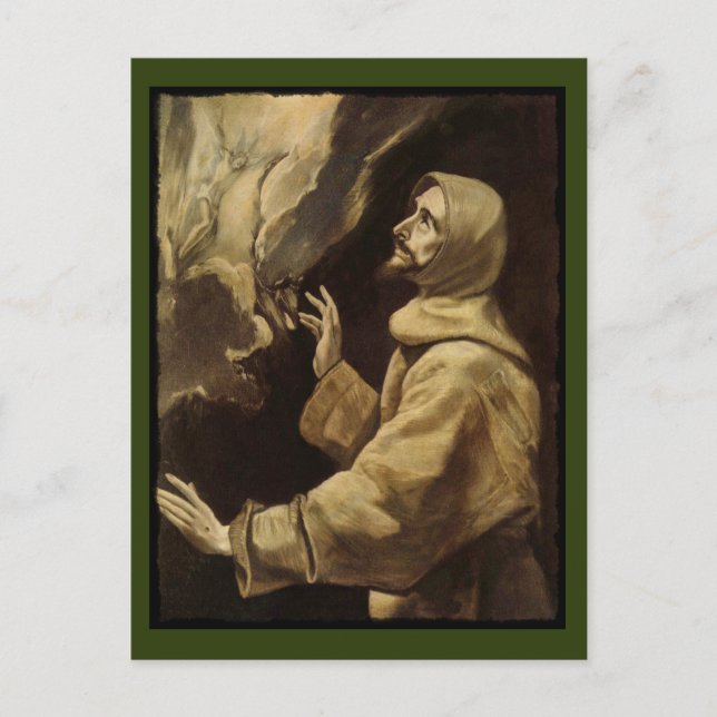 Saint Francis  Eyes Toward Heaven Postcard (Front)