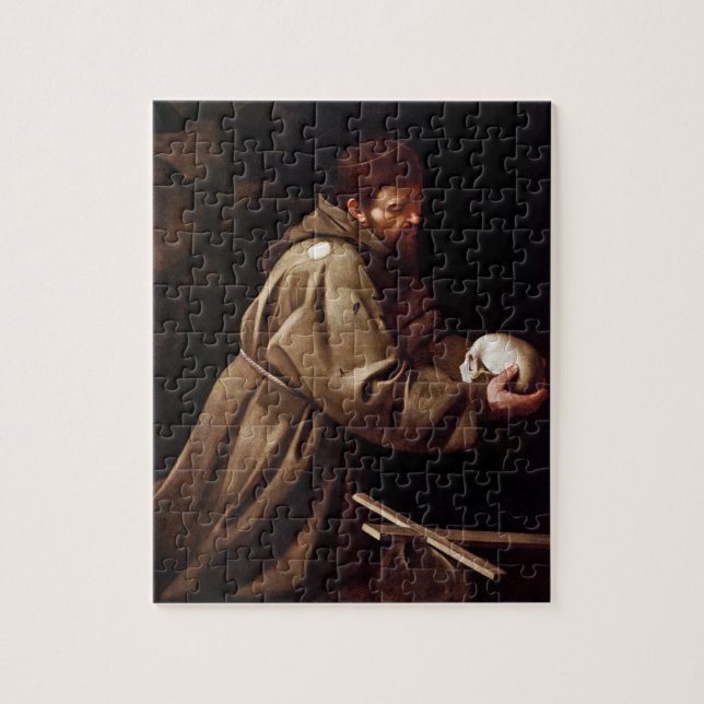 Saint Francis in Prayer - Caravaggio Jigsaw Puzzle (Vertical)