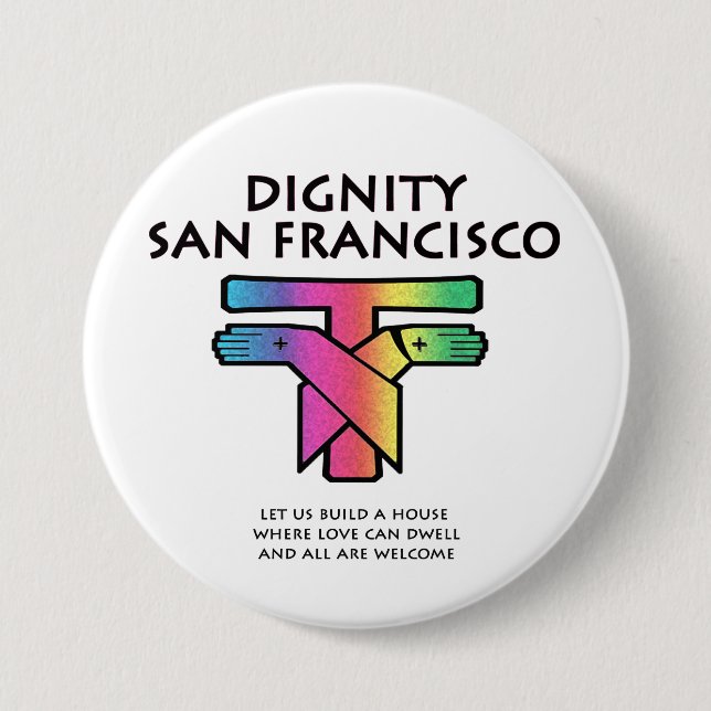Saint Francis LGBTQ Magnet 3 Inch Round Button (Front)