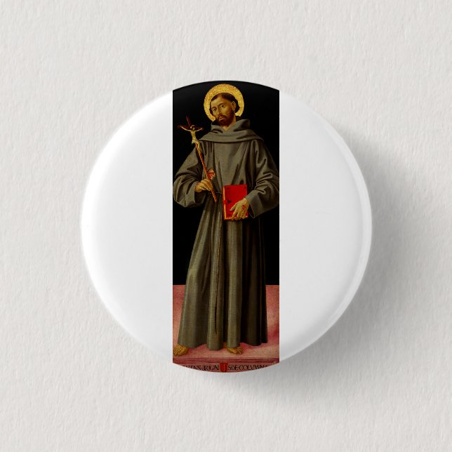 Saint Francis of Assisi by Antoniazzo Romano 1 Inch Round Button (Front)