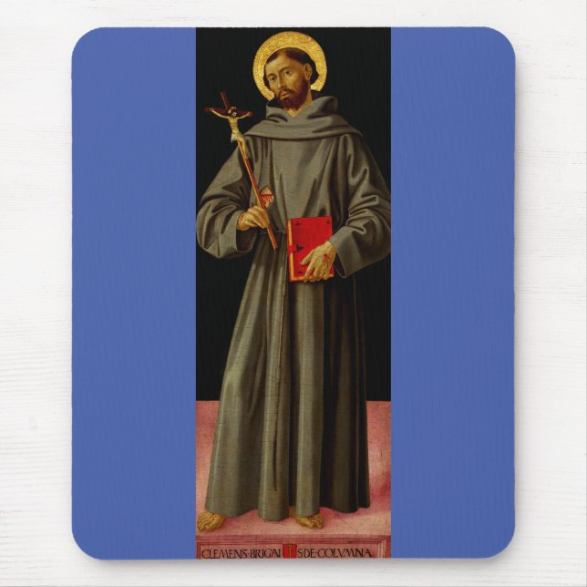 Saint Francis of Assisi by Antoniazzo Romano Mouse Pad (Front)