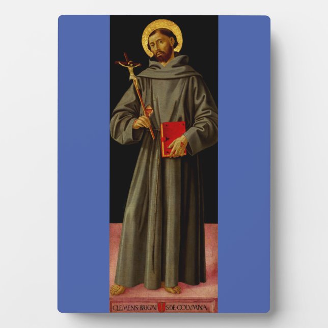 Saint Francis of Assisi by Antoniazzo Romano Plaque (Front)