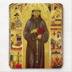 Saint Francis of Assisi Medieval Fine Art Icon Mouse Pad