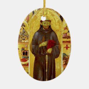 Saint Francis of Assisi Medieval Iconography Ceramic Ornament