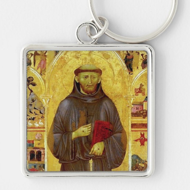 Saint Francis of Assisi Medieval Iconography Keychain (Front)