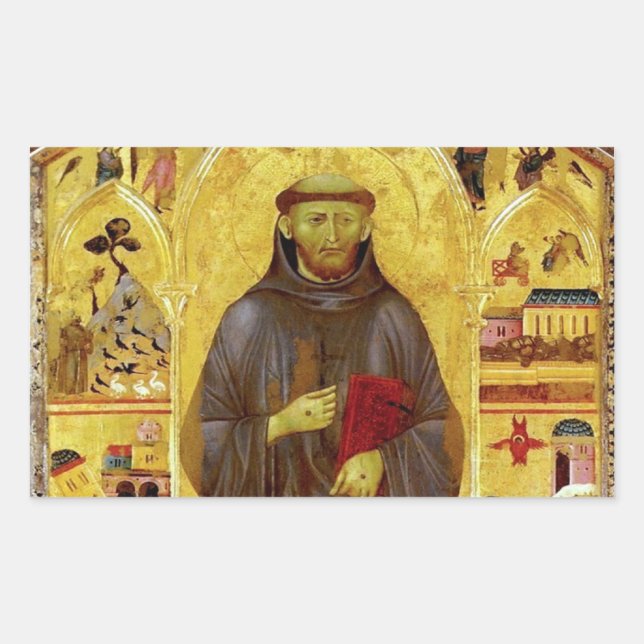 Saint Francis of Assisi Medieval Iconography Sticker (Front)
