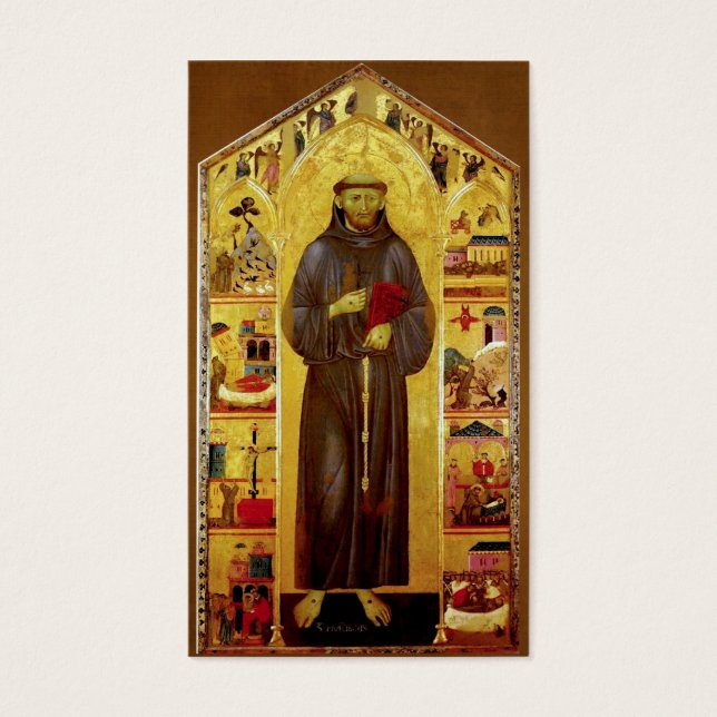 Saint Francis of Assisi Medieval Prayer Card (Front)