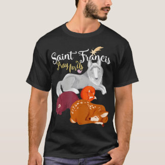 Saint Francis of Assisi Patron of Animals Wolf T-Shirt
