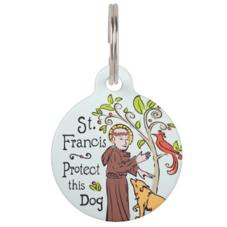 Saint Francis of Assisi Protect This Dog, dog tag