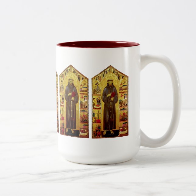 Saint Francis of Assisi Renaissance Two-Tone Coffee Mug (Right)