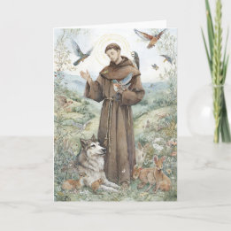 Saint Francis of Assisi with Animals Card