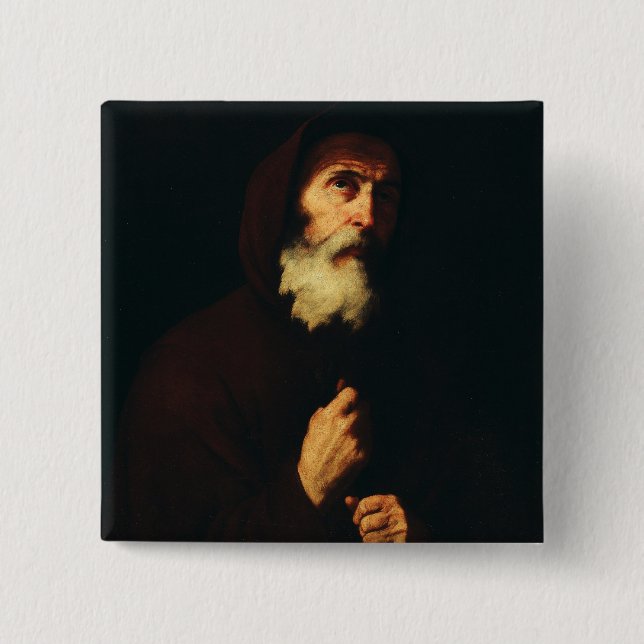 Saint Francis of Paola 2 Inch Square Button (Front)