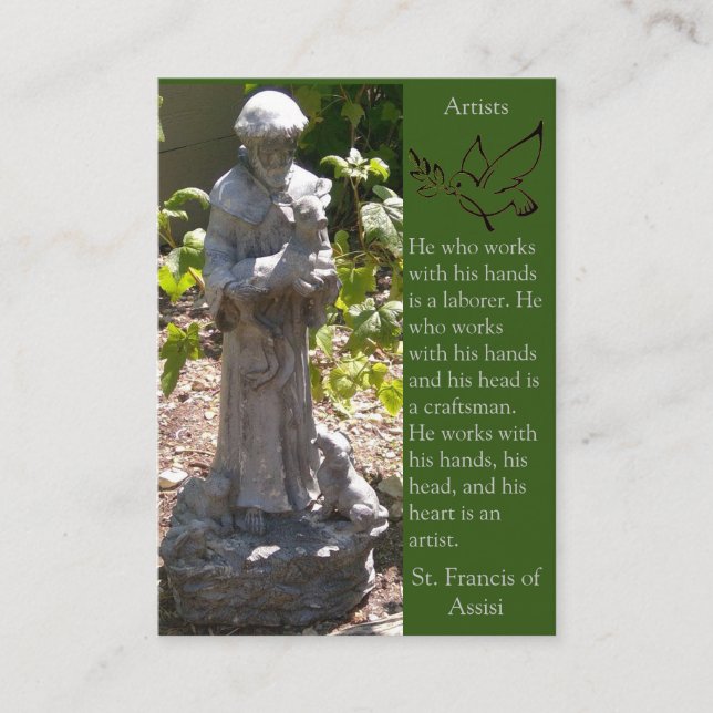 Saint François d'Assise-Artistes - Carte de prière (Devant)