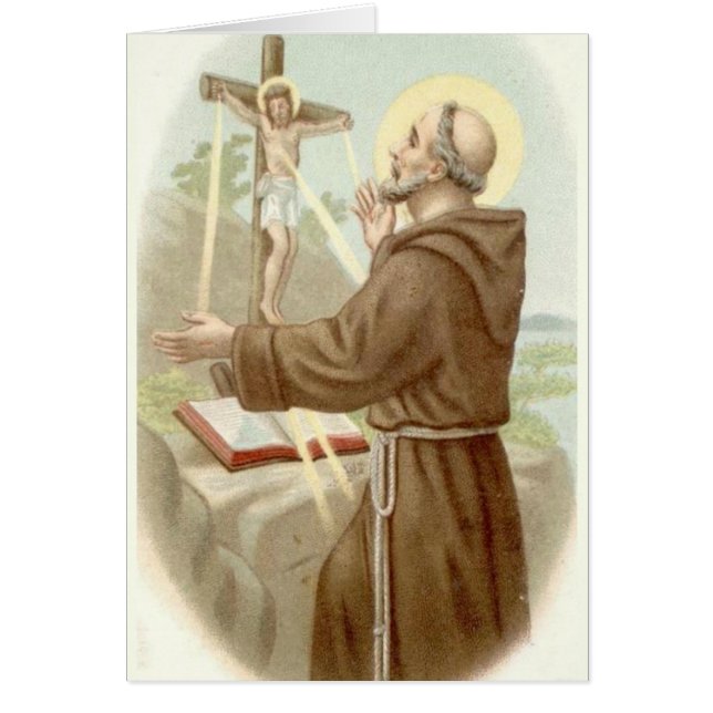 Saint François d'Assise Carte de voeux avec prière (Devant)
