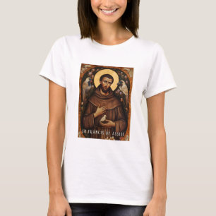 Saint François d'Assise T-shirt catholique pour fe