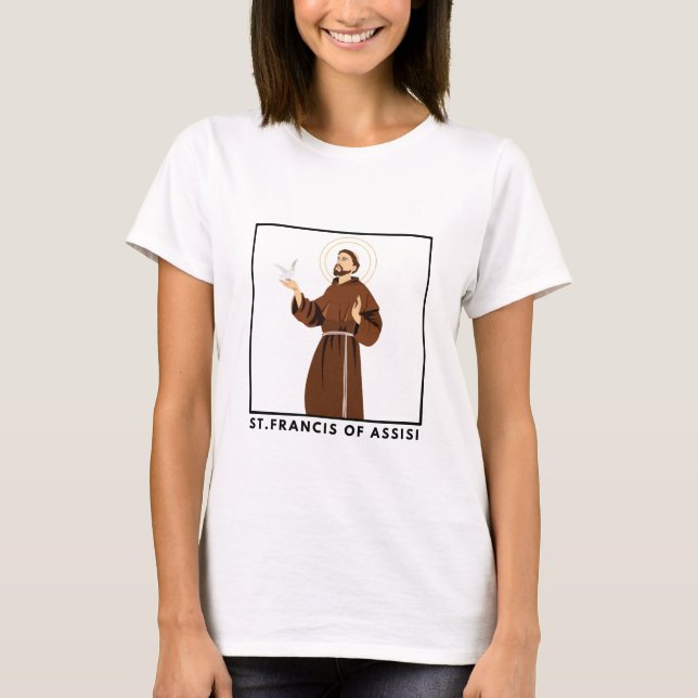 Saint François d'Assise T-shirt catholique pour fe (Devant)
