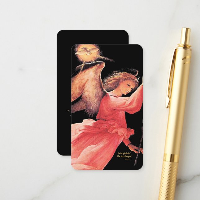 Saint Gabriel the Archangel with Prayer Enclosure Card (Front/Back In Situ)