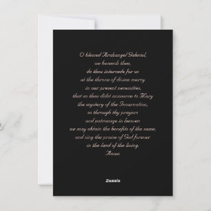 Saint Gabriel the Archangel with Prayer Holiday Card