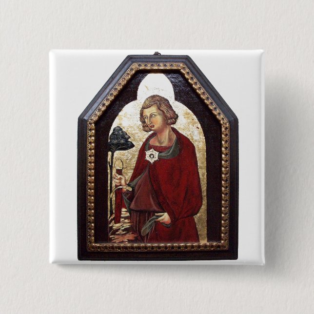 SAINT GALGANO / LEGEND OF THE SWORD IN THE ROCK 2 INCH SQUARE BUTTON (Front)