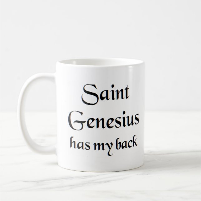 saint genesius coffee mug (Left)