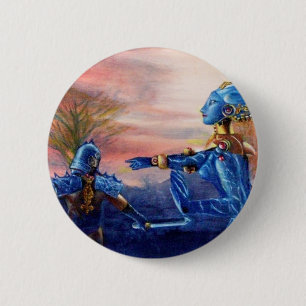 SAINT GEORGE AND ALIEN DRAGON 2 INCH ROUND BUTTON