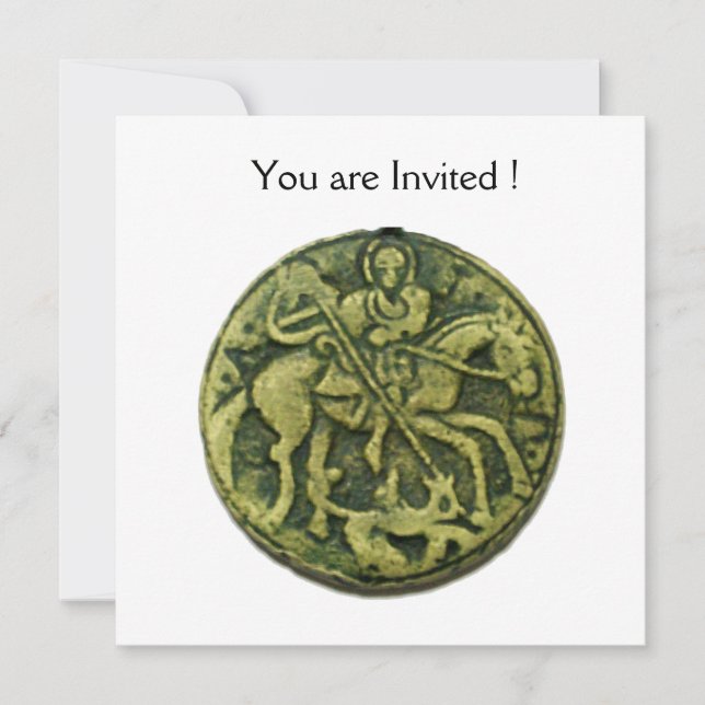 SAINT GEORGE AND DRAGON MEDALLION INVITATION (Front)