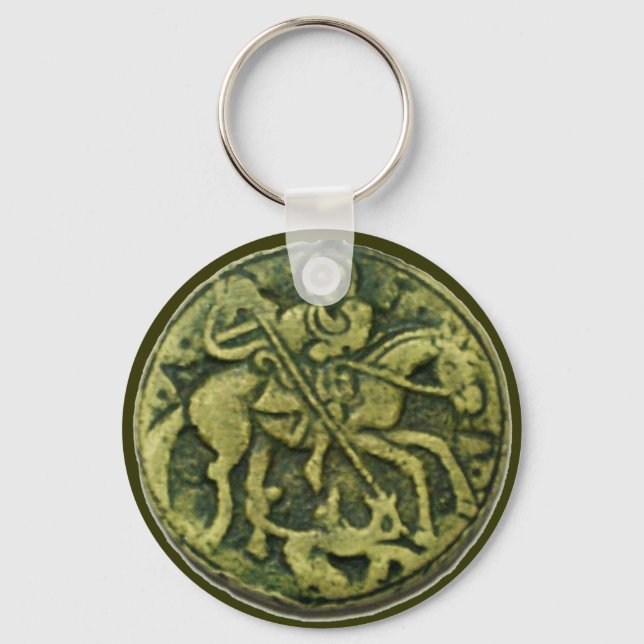 SAINT GEORGE AND DRAGON MEDALLION KEYCHAIN (Front)