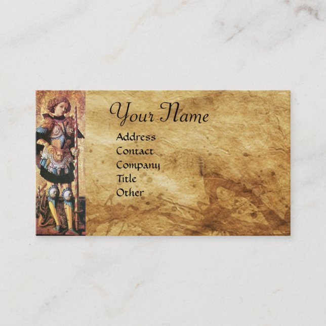 SAINT GEORGE AND DRAGON Monogram Business Card (Front)