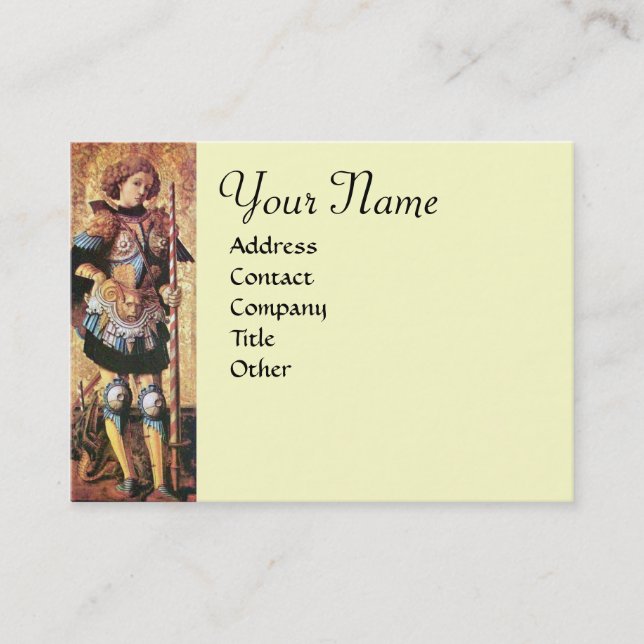 SAINT GEORGE AND DRAGON Monogram Business Card (Front)