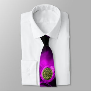 SAINT GEORGE AND DRAGON Purple Fractal Rose ,Black Tie