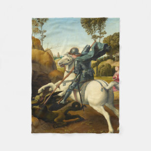 Saint George and the Dragon, 1506 by Raphael Fleece Blanket