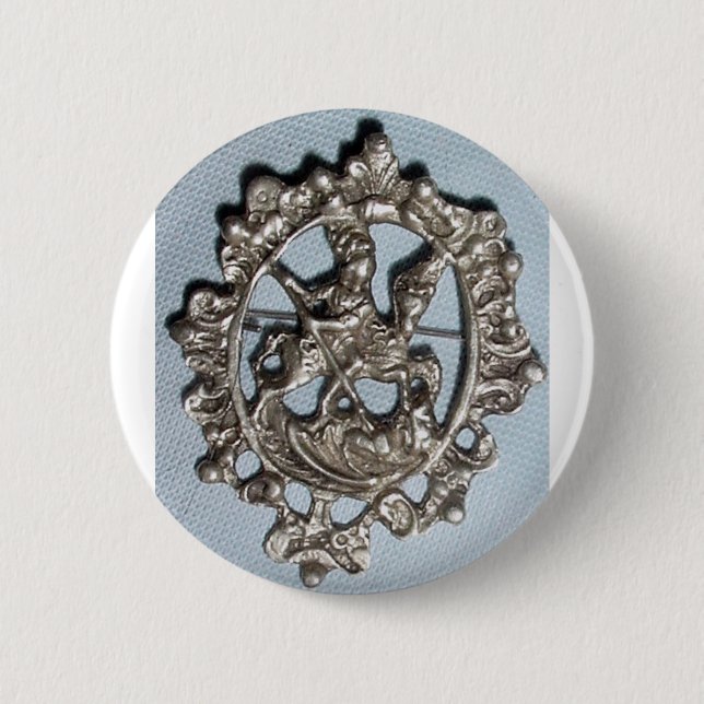 SAINT GEORGE AND THE DRAGON 2 INCH ROUND BUTTON (Front)