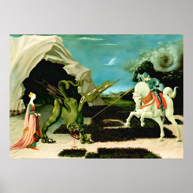 Saint George and the Dragon by Paolo Uccello Poster (Front)