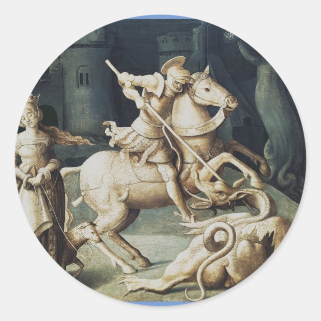Saint George and the Dragon  Classic Round Sticker (Front)