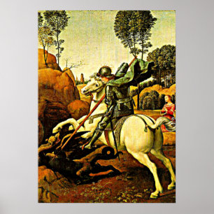 Saint George and the Dragon, fine art Poster