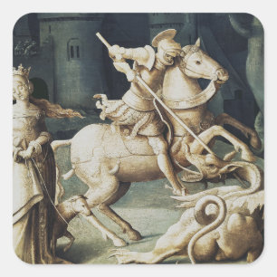 Saint George and the Dragon Great Martyr Square Sticker