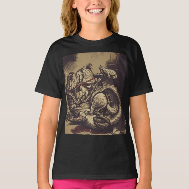 Saint George and the Dragon Great Martyr  T-Shirt (Front)