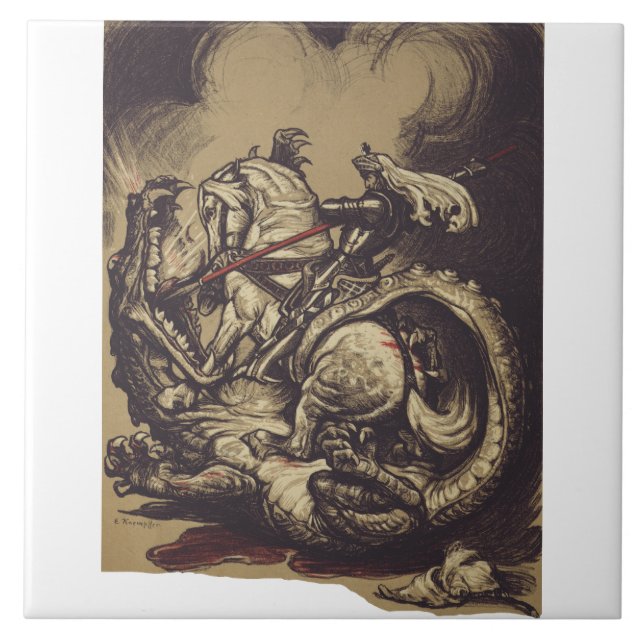 Saint George and the Dragon Great Martyr  Tile (Front)