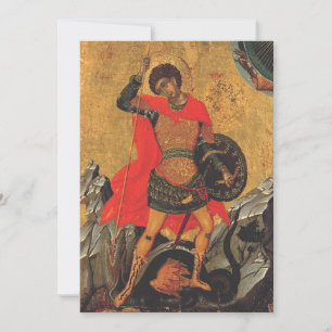 Saint George and the Dragon orthodox icon Invitation