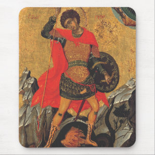 Saint George and the Dragon orthodox icon Mouse Pad