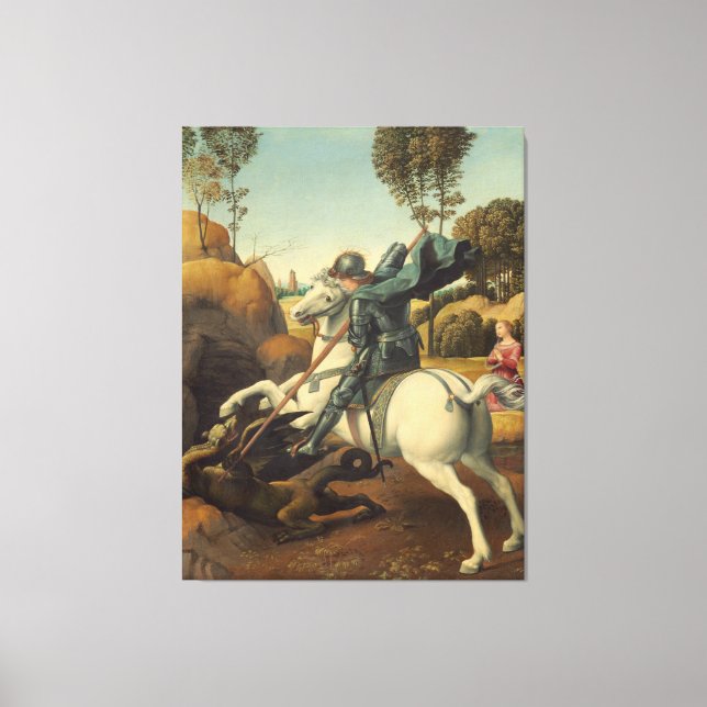 Saint George and the Dragon Raphael Canvas Print (Front)