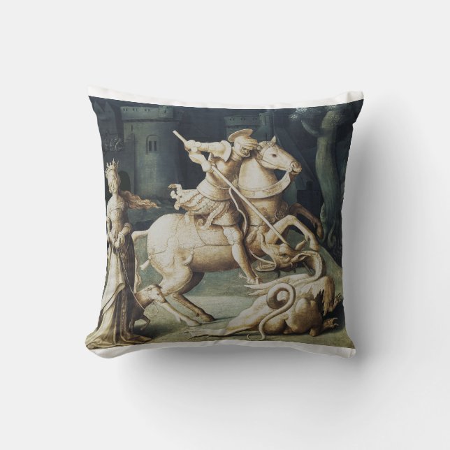 Saint George and the Dragon  Throw Pillow (Front)