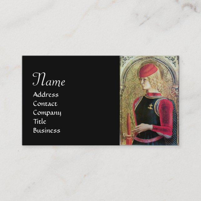 SAINT GEORGE ,Black Business Card (Front)